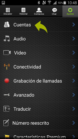 softphone android voip settings account